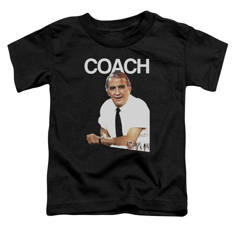 Cheers-Coach - Short Sleeve Toddler Tee - Black- Large 4T