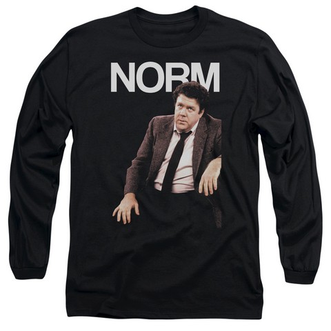 Cheers-Norm - Long Sleeve Adult 18-1 Tee - Black- Medium
