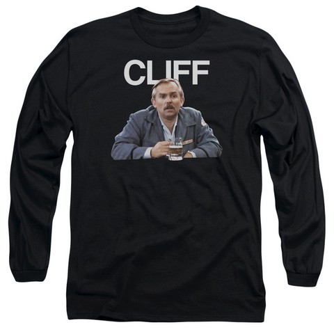 Cheers-Cliff - Long Sleeve Adult 18-1 Tee - Black- Large