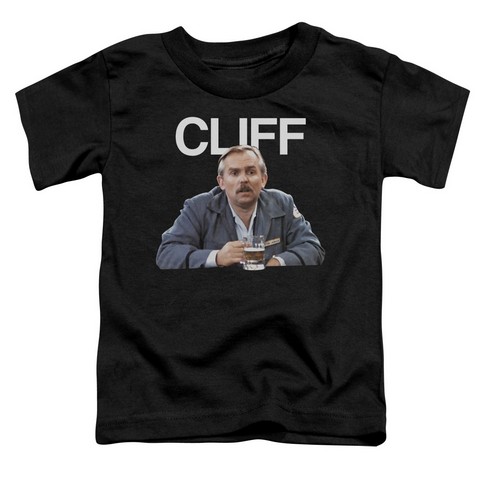 Cheers-Cliff - Short Sleeve Toddler Tee - Black- Large 4T