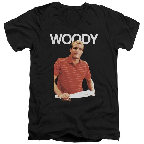 Cheers-Woody 30-1 V-Neck Tee - Black- Medium