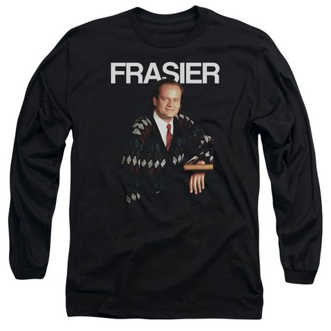 Cheers-Frasier - Long Sleeve Adult 18-1 Tee - Black- Extra Large