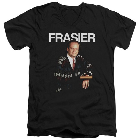 Cheers-Frasier 30-1 V-Neck Tee - Black- Small