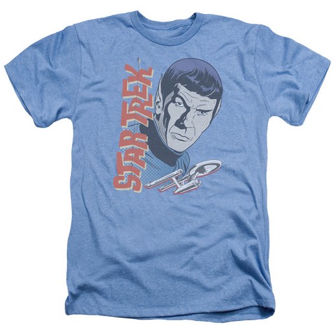 Star Trek-Vintage Spock - Adult Heather Tee - Light Blue- Extra Large -  Trevco, CBS933-HA-4