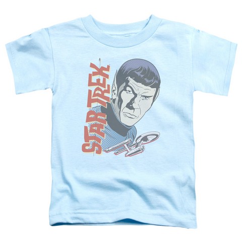 Star Trek-Vintage Spock - Short Sleeve Toddler Tee - Light Blue- Small 2T