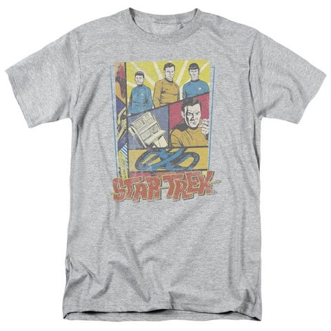 Star Trek-Vintage Collage - Short Sleeve Adult 18-1 Tee - Heather- Medium