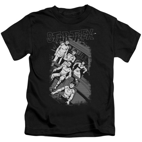 Star Trek-Retro Tilted Bridge - Short Sleeve Juvenile 18-1 Tee - Black- Large 7