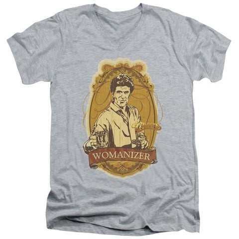 Cheers-Womanizer 30-1 V-Neck Tee - Heather- Large