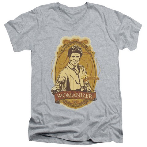 Cheers-Womanizer 30-1 V-Neck Tee - Heather- Extra Large