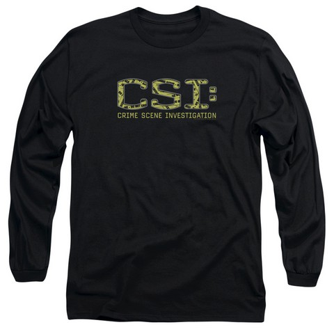 Csi-Collage Logo - Long Sleeve Adult 18-1 Tee - Black- Small