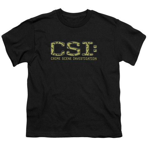 Csi-Collage Logo - Short Sleeve Youth 18-1 Tee - Black- Large
