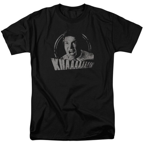 Star Trek-Khan Distressed - Short Sleeve Adult 18-1 Tee - Black- Extra Large
