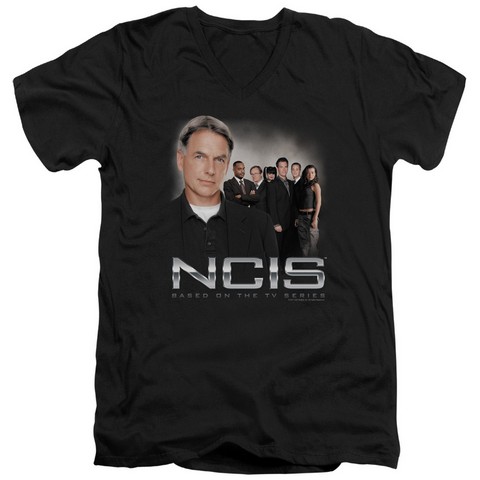 Ncis-Investigators 30-1 V-Neck Tee - Black- Extra Large