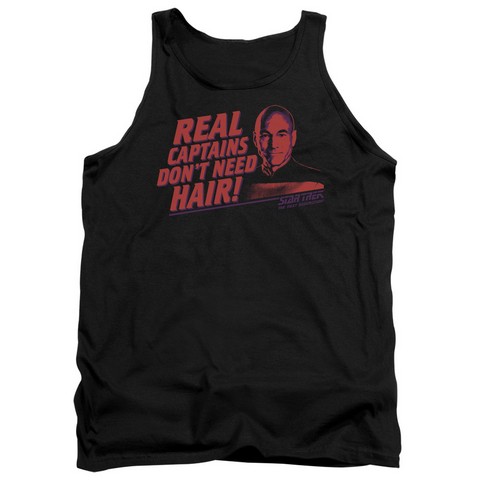 Star Trek-Real Captain - Adult Tank Top - Black- Medium