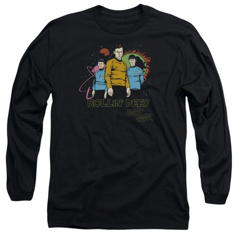 Star Trek-Rollin Deep - Long Sleeve Adult 18-1 Tee - Black- Small