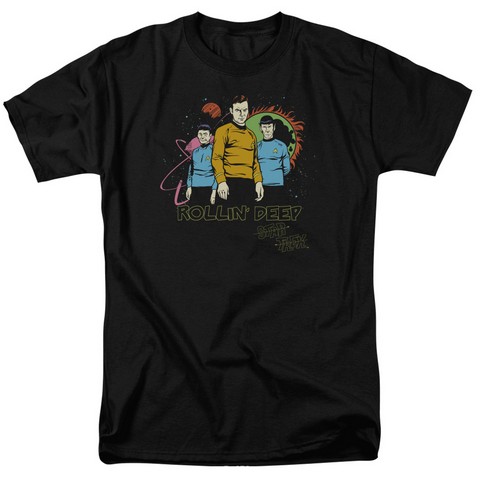 Star Trek-Rollin Deep - Short Sleeve Adult 18-1 Tee - Black- Medium