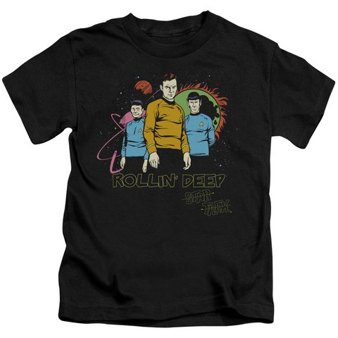 Star Trek-Rollin Deep - Short Sleeve Juvenile 18-1 Tee - Black- Small 4