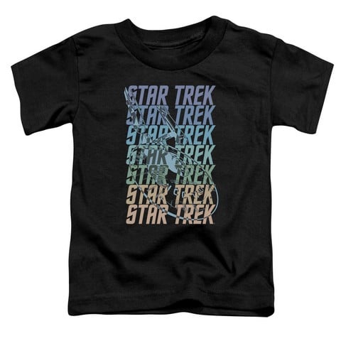 Star Trek-Multi Logo Enterprise - Short Sleeve Toddler Tee - Black- Medium 3T
