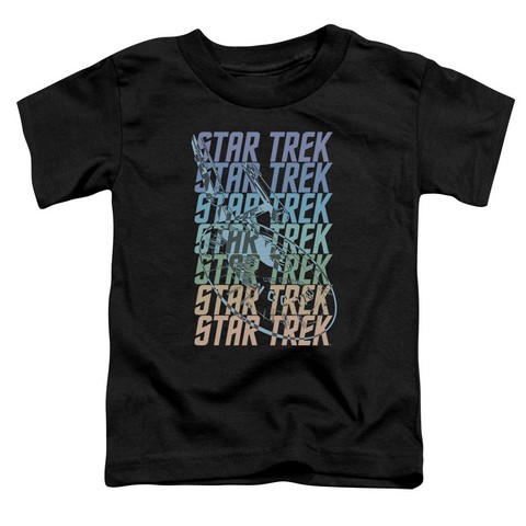 Star Trek-Multi Logo Enterprise - Short Sleeve Toddler Tee - Black- Large 4T