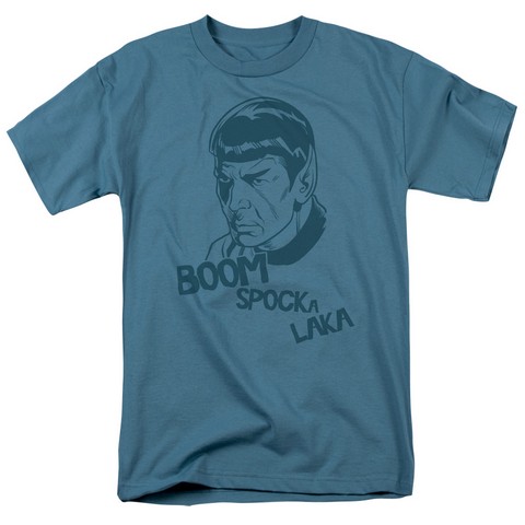 Star Trek-Boom Spocka Laka - Short Sleeve Adult 18-1 Tee - Slate- Large