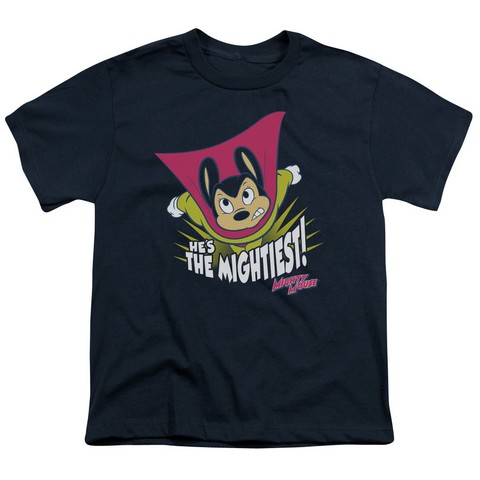 Mighty Mouse-The Mightiest - Short Sleeve Youth 18-1 Tee - Navy- Medium