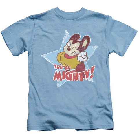 Mighty Mouse-You Are Mighty - Short Sleeve Juvenile 18-1 Tee - Carolina Blue- Small 4