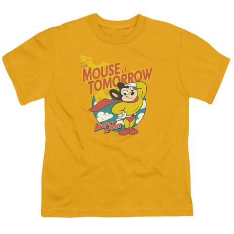 Mighty Mouse-Mouse Of Tomorrow - Short Sleeve Youth 18-1 Tee - Gold- Extra Large