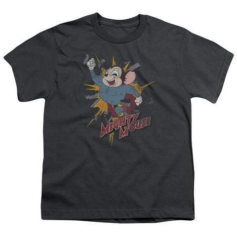Mighty Mouse-Break Through - Short Sleeve Youth 18-1 Tee - Charcoal- Small