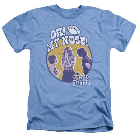 Brady Bunch-My Nose - Adult Heather Tee - Light Blue- Medium