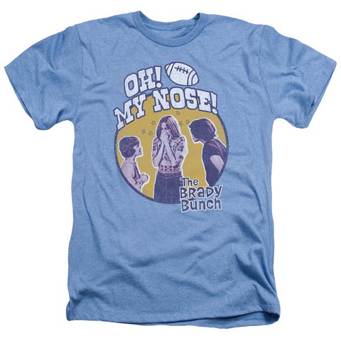 Brady Bunch-My Nose - Adult Heather Tee - Light Blue- 2X