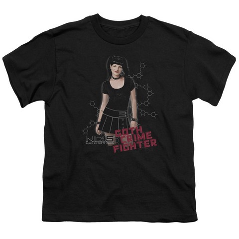 Ncis-Goth Crime Fighter - Short Sleeve Youth 18-1 Tee - Black- Medium