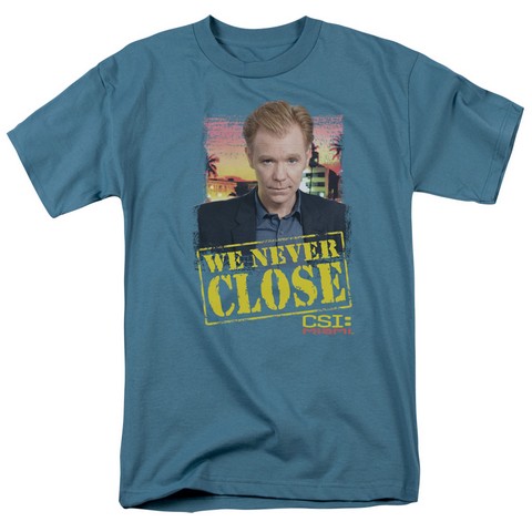 Csi-Miami-Never Close - Short Sleeve Adult 18-1 Tee - Slate- Small