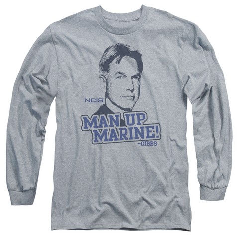 Ncis-Man Up - Long Sleeve Adult 18-1 Tee - Heather- Large