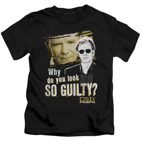 Csi Miami-So Guilty - Short Sleeve Juvenile 18-1 Tee - Black- Medium 5-6