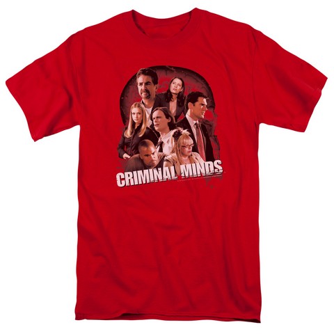 Criminal Minds-Brain Trust - Short Sleeve Adult 18-1 Tee - Red- Small