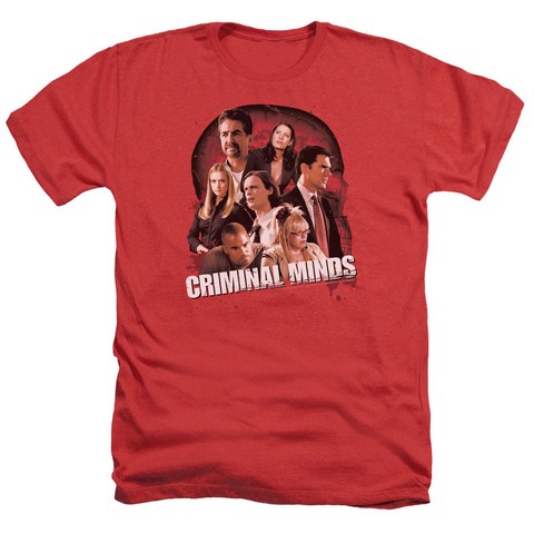 Criminal Minds-Brain Trust - Adult Heather Tee - Red- Large