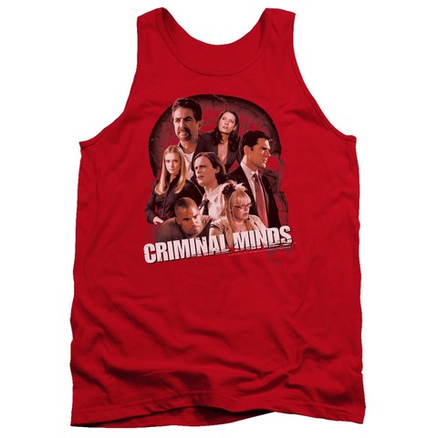 Criminal Minds-Brain Trust - Adult Tank Top - Red- Medium