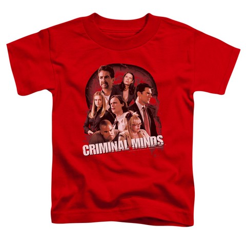 Criminal Minds-Brain Trust - Short Sleeve Toddler Tee - Red- Large 4T