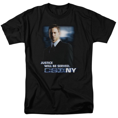 Csi-Ny-Justice Served - Short Sleeve Adult 18-1 Tee - Black- Medium