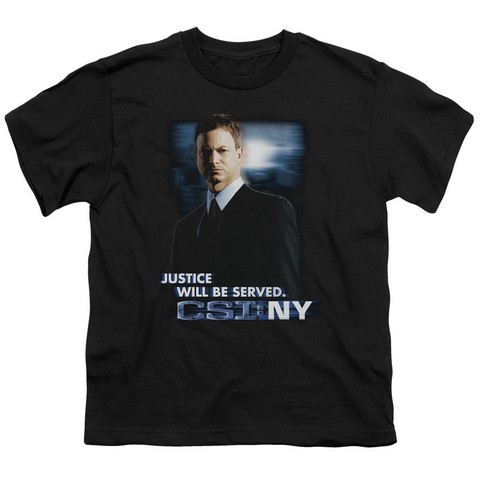 Csi-Ny-Justice Served - Short Sleeve Youth 18-1 Tee - Black- Medium