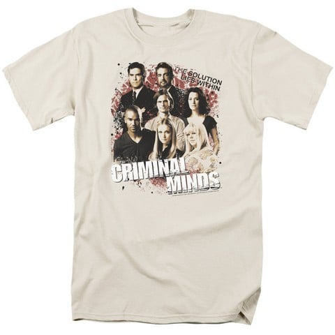 Criminal Minds-Solution Lies Within - Short Sleeve Adult 18-1 Tee - Sand- Large