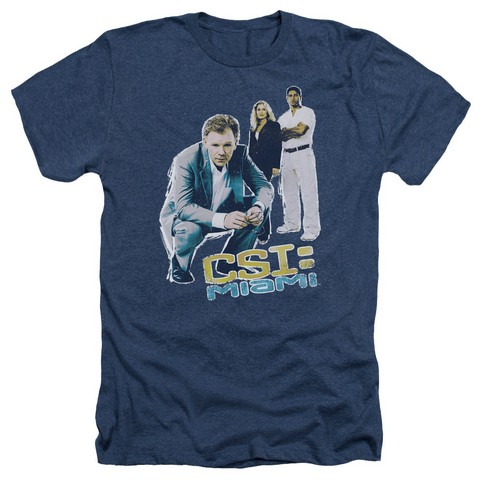 Csi-Miami-In Perspective - Adult Heather Tee - Navy- Medium