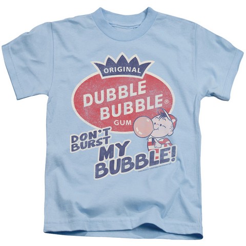 Dubble Bubble-Burst Bubble - Short Sleeve Juvenile 18-1 Tee - Light Blue- Medium 5-6