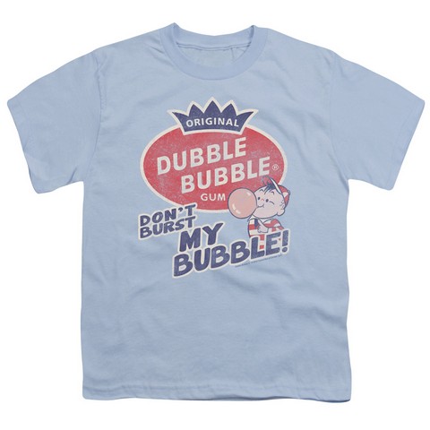 Dubble Bubble-Burst Bubble - Short Sleeve Youth 18-1 Tee - Light Blue- Extra Large