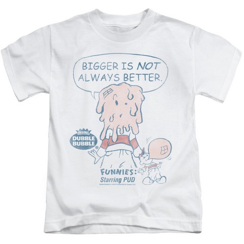 Dubble Bubble-Bigger - Short Sleeve Juvenile 18-1 Tee - White & Large 7