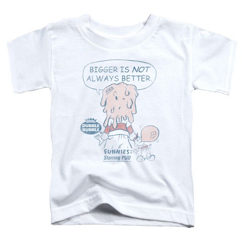 Dubble Bubble-Bigger - Short Sleeve Toddler Tee - White & Medium 3T