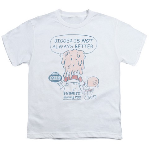 Dubble Bubble-Bigger - Short Sleeve Youth 18-1 Tee - White & Medium