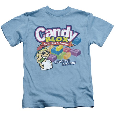Dubble Bubble-Candy Blox - Short Sleeve Juvenile 18-1 Tee - Carolina Blue, Medium 5-6