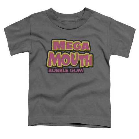 Dubble Bubble-Mega Mouth - Short Sleeve Toddler Tee - Charcoal- Large 4T