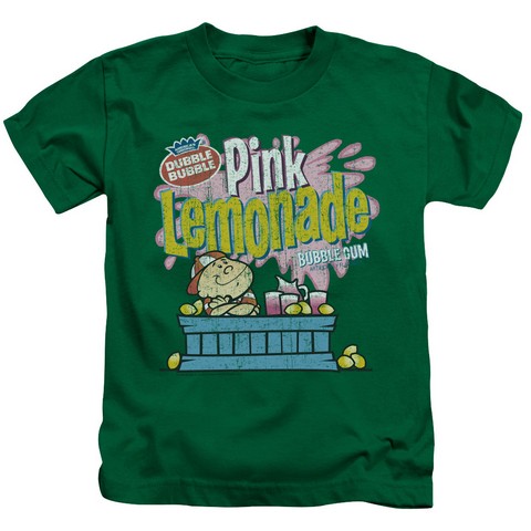Dubble Bubble-Pink Lemonade - Short Sleeve Juvenile 18-1 Tee - Kelly Green- Medium 5-6